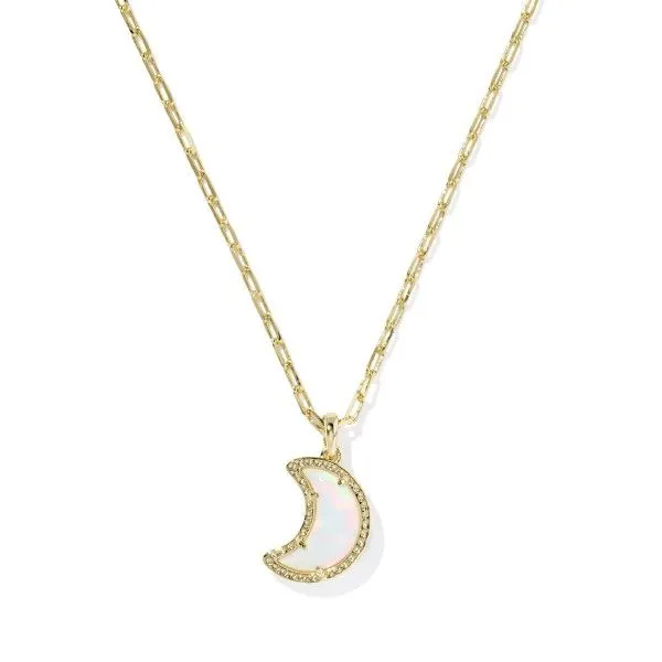 14Kt Gold Plated White Opalescent Resin Pendant Necklace Dickinson Jewelers Dunkirk, MD