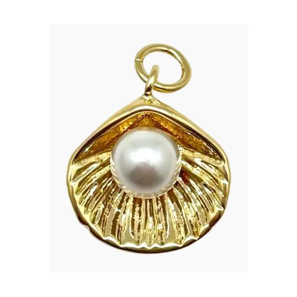 18k Gold Plated Pearl Clam Charm Dickinson Jewelers Dunkirk, MD