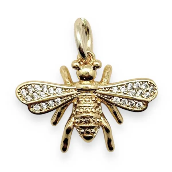 18k Gold Plated Pave Bee Charm Dickinson Jewelers Dunkirk, MD