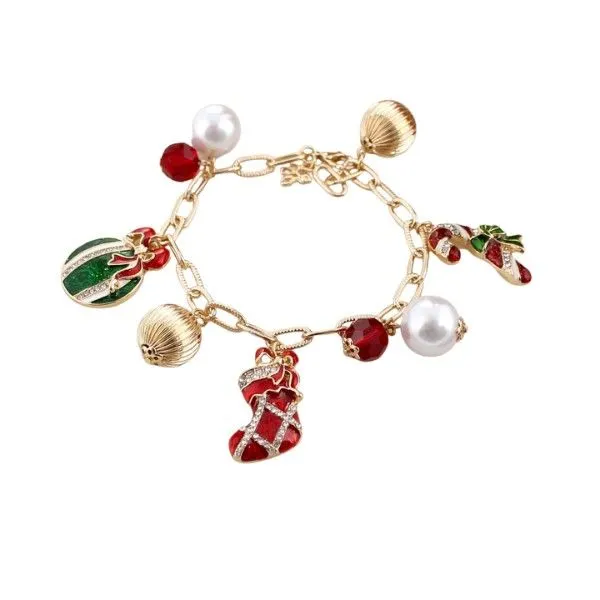 Goldtone Vintage Christmas Charm Bracelet Dickinson Jewelers Dunkirk, MD