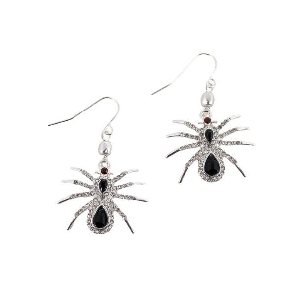 Silvertone Crystal Spider Earrings Dickinson Jewelers Dunkirk, MD