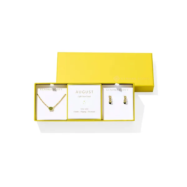 14Kt Gold Plated Birthstone Bracelet in Light Green Crystal Dickinson Jewelers Dunkirk, MD