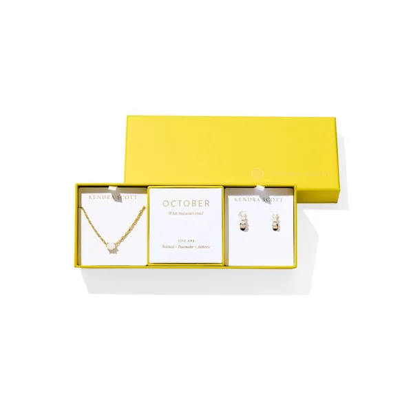 14Kt Gold Plated Birthstone Bracelet in White Iridescent Crystal Dickinson Jewelers Dunkirk, MD