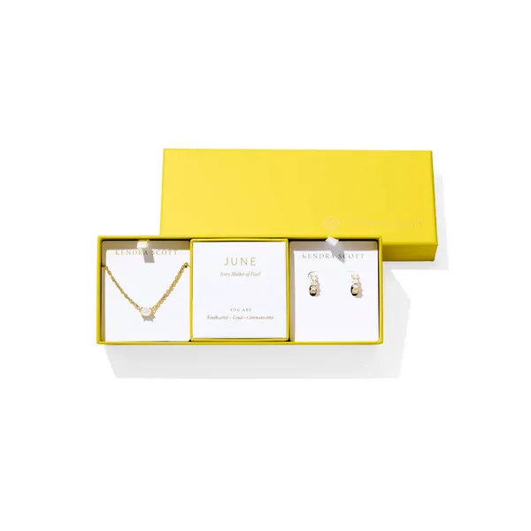 14Kt Gold Plated Cailin Birthstone Set in Ivory MOP Crystal Dickinson Jewelers Dunkirk, MD