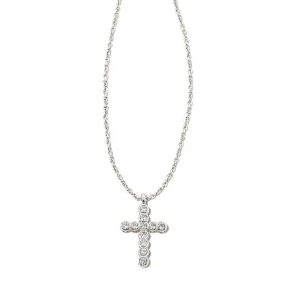 Rhodium Plated Cross Pendant Necklace Dickinson Jewelers Dunkirk, MD