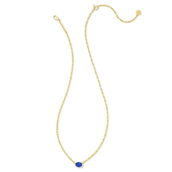 14k Gold Plated Cailin Pendant Necklace with Blue Crystal Image 2 Dickinson Jewelers Dunkirk, MD