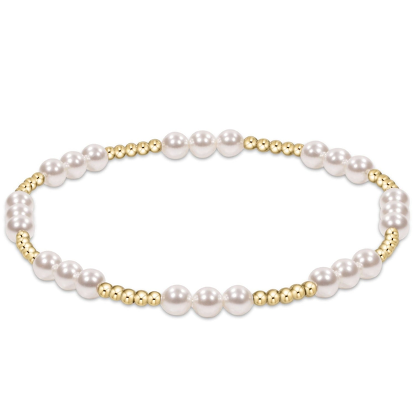 14k Gold Filled Beaded and Pearl Stretch Bracelet Dickinson Jewelers Dunkirk, MD