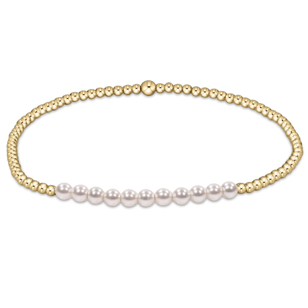 14k Gold Filled Beaded and Pearl Stretch Bracelet Dickinson Jewelers Dunkirk, MD