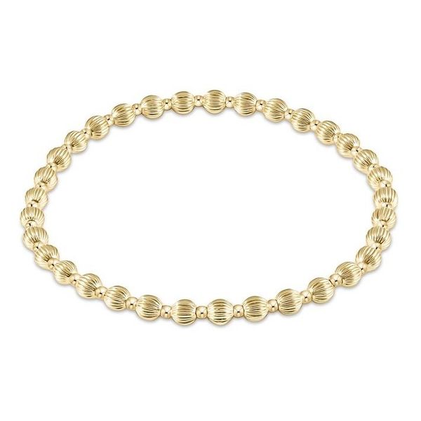 14k Gold Filled Grateful Pattern Beaded Stretch Bracelet Dickinson Jewelers Dunkirk, MD