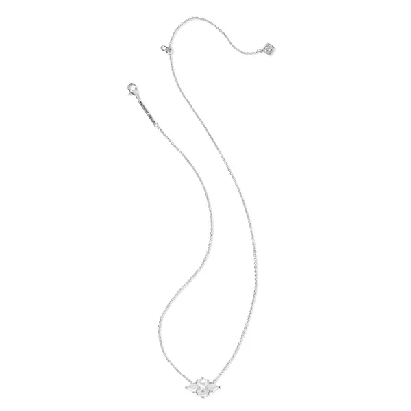 Rhodium Plated Crystal Pendant Necklace Image 2 Dickinson Jewelers Dunkirk, MD