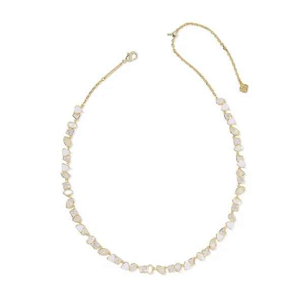 Gold Plated Tennis Necklace in Neutral Mix Image 2 Dickinson Jewelers Dunkirk, MD