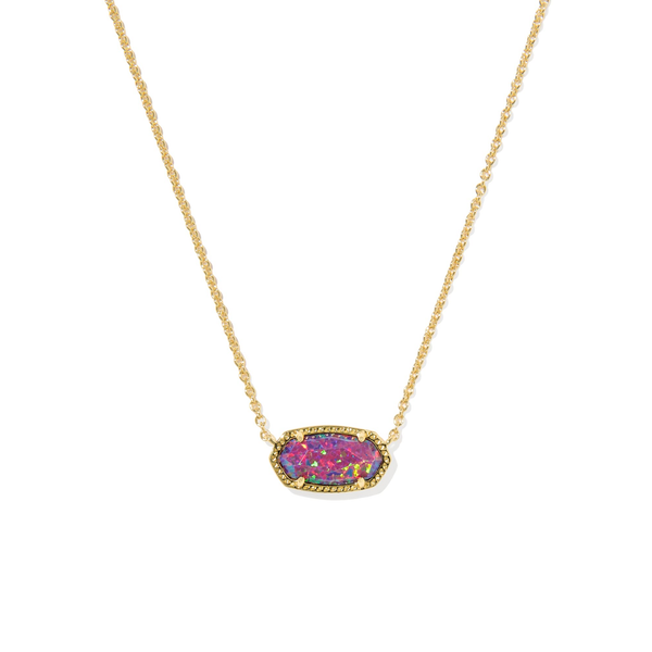 14k Gold Plated Necklace in Dark Lavender Lab Grown Opal Dickinson Jewelers Dunkirk, MD