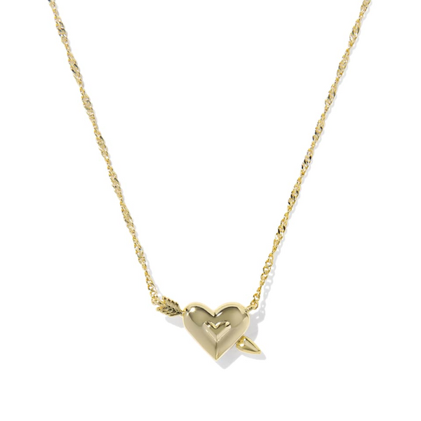 14k Gold Plated Heart Arrow Pendant Necklace Image 2 Dickinson Jewelers Dunkirk, MD