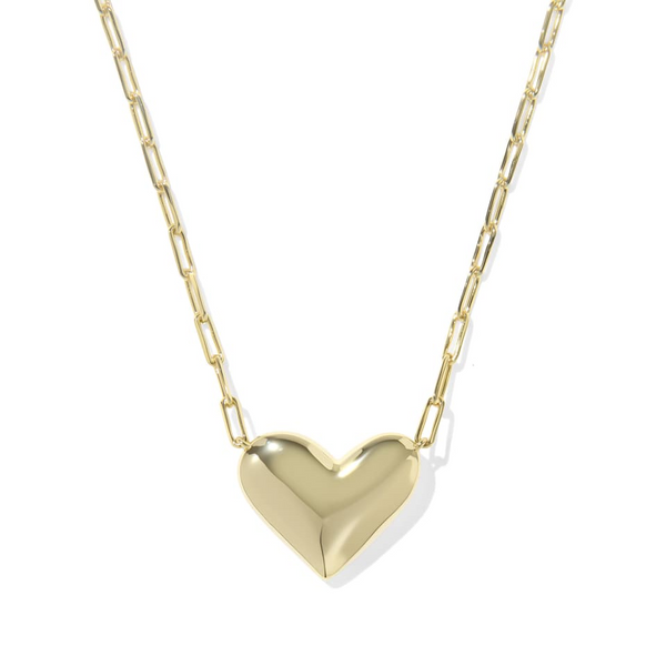 14k Gold Plated Ari Heart Pendant Necklace Image 2 Dickinson Jewelers Dunkirk, MD