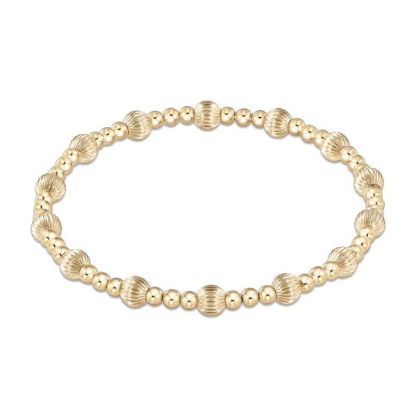 14k Gold Filled Patterned Beaded Stretch Bracelet Dickinson Jewelers Dunkirk, MD