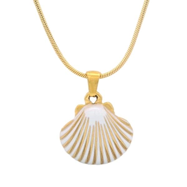 Goldtone Clam Shell Pendant Dickinson Jewelers Dunkirk, MD