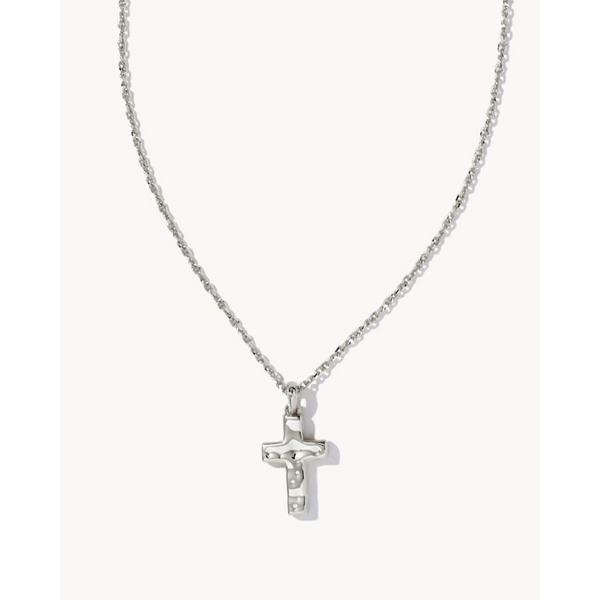 Rhodium Plated Cross Pendant Necklace Dickinson Jewelers Dunkirk, MD