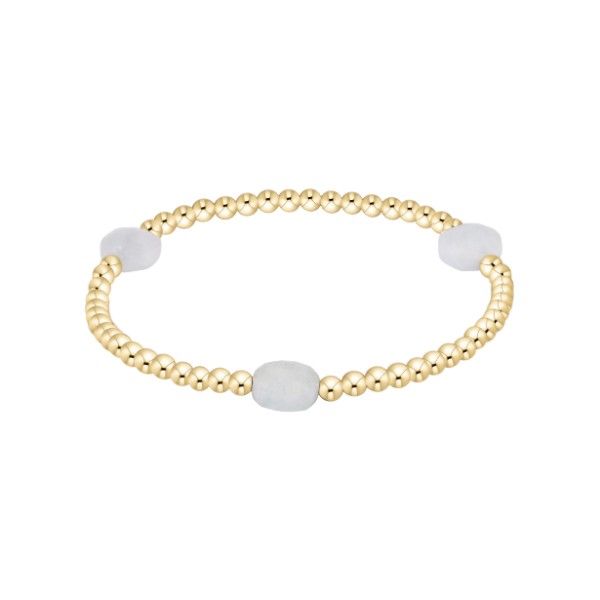 14k Gold Filled Aquamarine Beaded Stretch Bracelet Dickinson Jewelers Dunkirk, MD