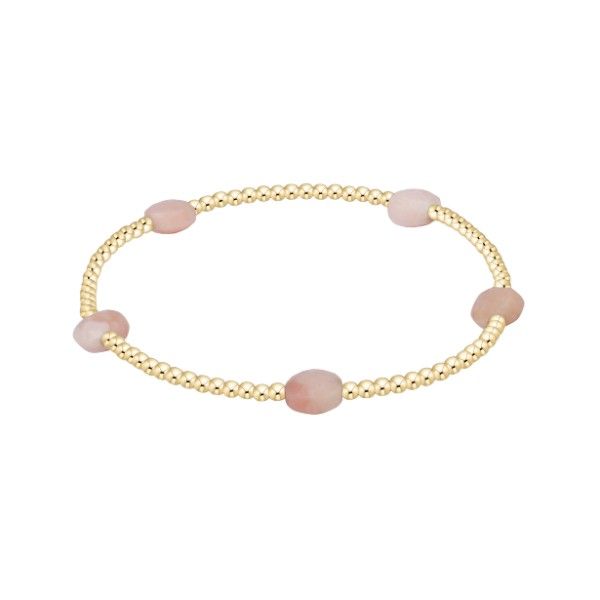 14k Gold Filled Pink Opal Beaded Stretch Bracelet Dickinson Jewelers Dunkirk, MD