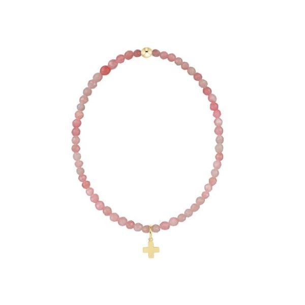 14k Gold Filled Pink Opal Beaded Stretch Bracelet Dickinson Jewelers Dunkirk, MD