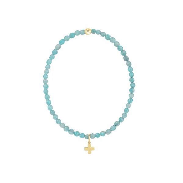 14k Gold Filled Amazonite Cross Charm Bracelet Dickinson Jewelers Dunkirk, MD