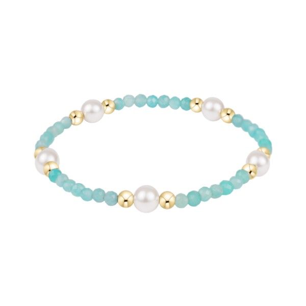14k Gold Filled Amazonite Beaded Stretch Bracelet Dickinson Jewelers Dunkirk, MD
