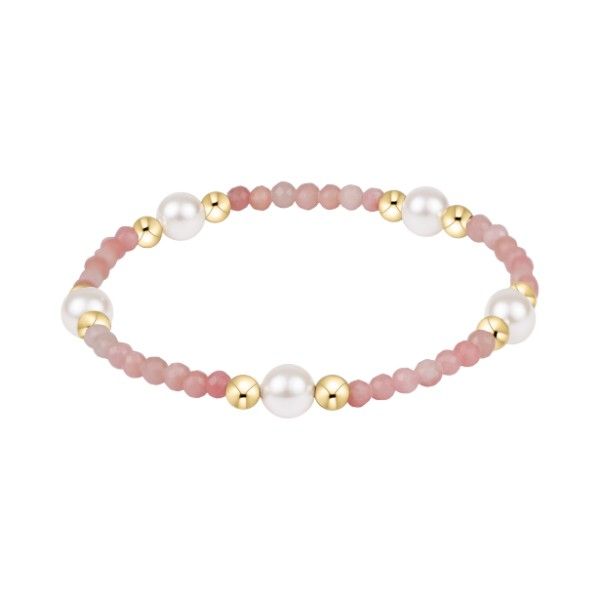 14Kt Gold Filled Pink Opal Beaded Stretch Bracelet Dickinson Jewelers Dunkirk, MD