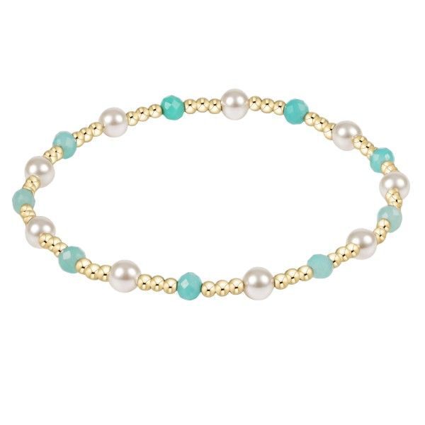14k Gold Filled Amazonite Beaded Stretch Bracelet Dickinson Jewelers Dunkirk, MD