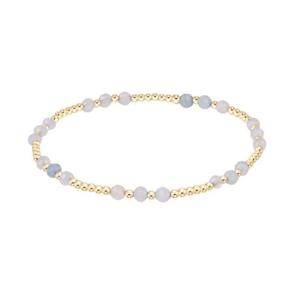 14k Gold Filled Aquamarine Beaded Stretch Bracelet Dickinson Jewelers Dunkirk, MD