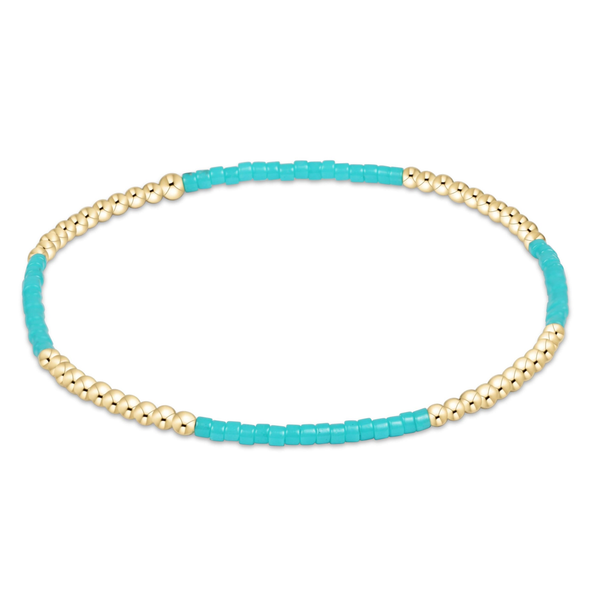 14k Gold Filled Turquoise Beaded Stretch Bracelet Dickinson Jewelers Dunkirk, MD