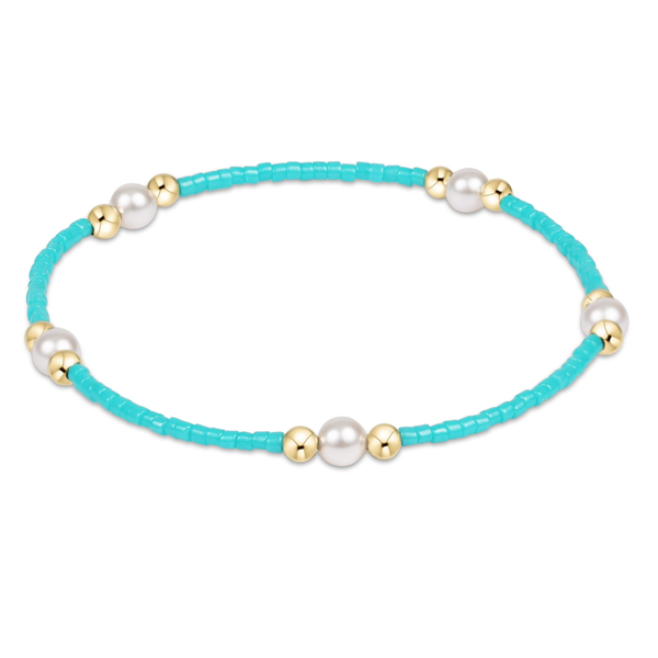 14k Gold Filled Turquoise Beaded Stretch Bracelet Dickinson Jewelers Dunkirk, MD