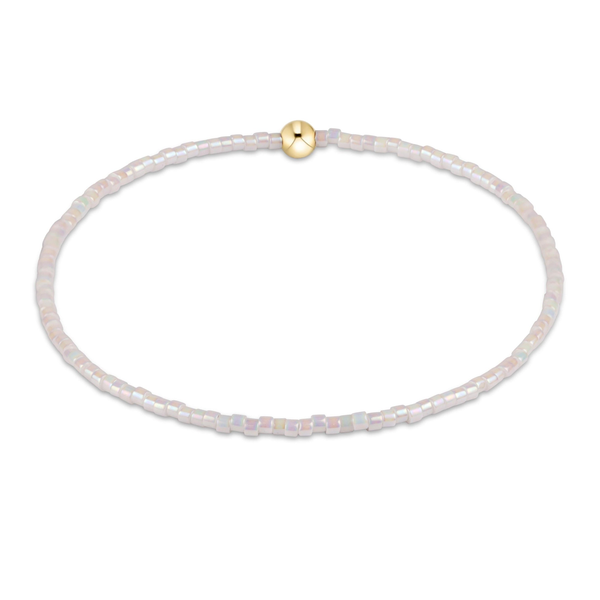14k Gold Filled Silky White Beaded Stretch Bracelet Dickinson Jewelers Dunkirk, MD