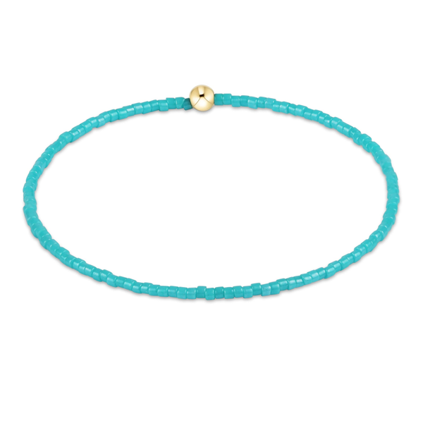 14k Gold Filled Turquoise Beaded Stretch Bracelet Dickinson Jewelers Dunkirk, MD