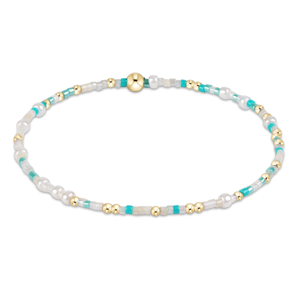 14k Gold Filled Turquoise Beaded Stretch Bracelet Dickinson Jewelers Dunkirk, MD