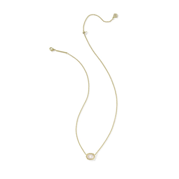 14k Gold Plated Frame Pendant Necklace in Ivory MOP Image 2 Dickinson Jewelers Dunkirk, MD
