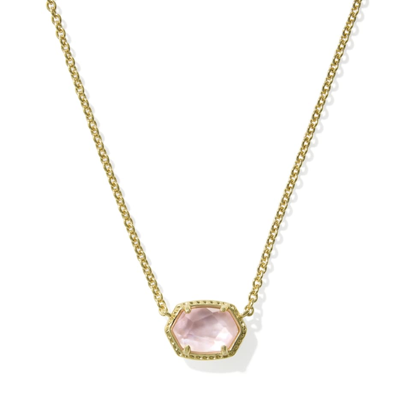 14k Gold Plated Pendant Necklace in Light Pink MOP Dickinson Jewelers Dunkirk, MD