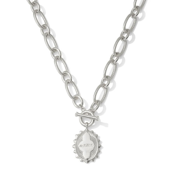 Rhodium Plated Mama Link Chain Necklace Dickinson Jewelers Dunkirk, MD