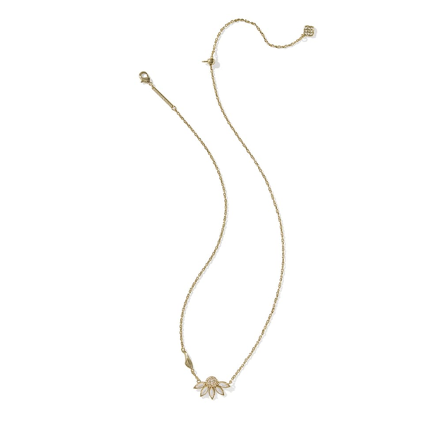 14k Gold Plated Flower Pendant Necklace Image 2 Dickinson Jewelers Dunkirk, MD