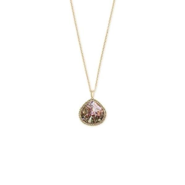 Kendra Scott Kenzie Yellow Gold Pendant Necklace In Nude Abalone Dickinson Jewelers Dunkirk, MD