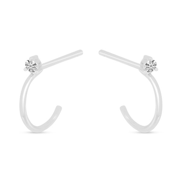 Diamond Huggie Earrings Image 2 Diedrich Jewelers Ripon, WI