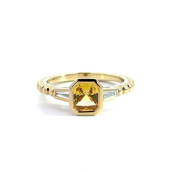 Yellow Sapphire & Diamond Ring