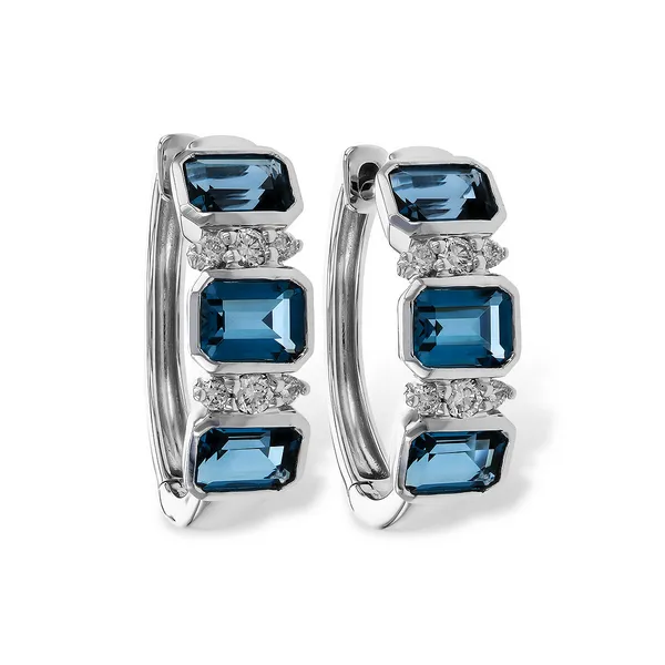 London Blue Topaz and Diamond Earrings