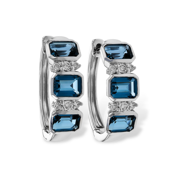 London Blue Topaz and Diamond Earrings Diedrich Jewelers Ripon, WI