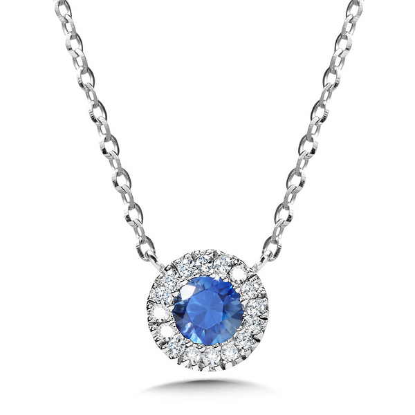 Sapphire and Diamond Pendant Diedrich Jewelers Ripon, WI