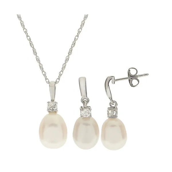 Sterling Silver Pearl Set