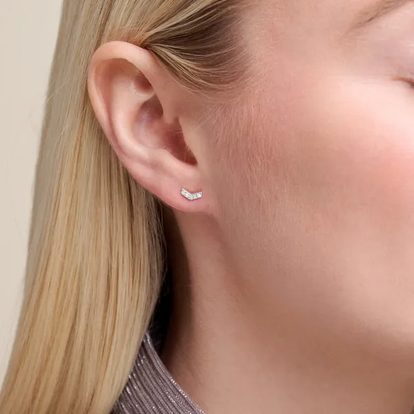 Sterling Silver Lab Grown Diamond Earrings