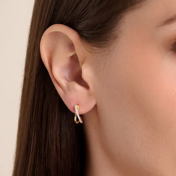 Sterling Silver Lab Grown Diamond Earrings Image 2 Diedrich Jewelers Ripon, WI