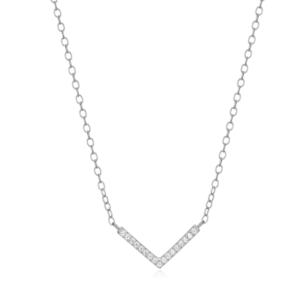 Sterling Silver Lab Grown Diamond Necklace