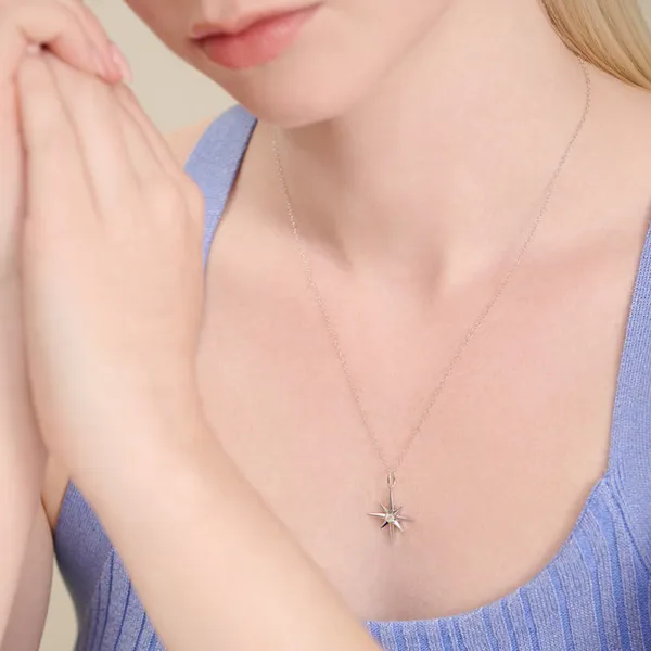 Sterling Silver Lab Grown Diamond Pendant