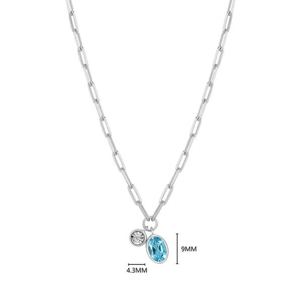 Sterling Silver Blue Topaz Necklace